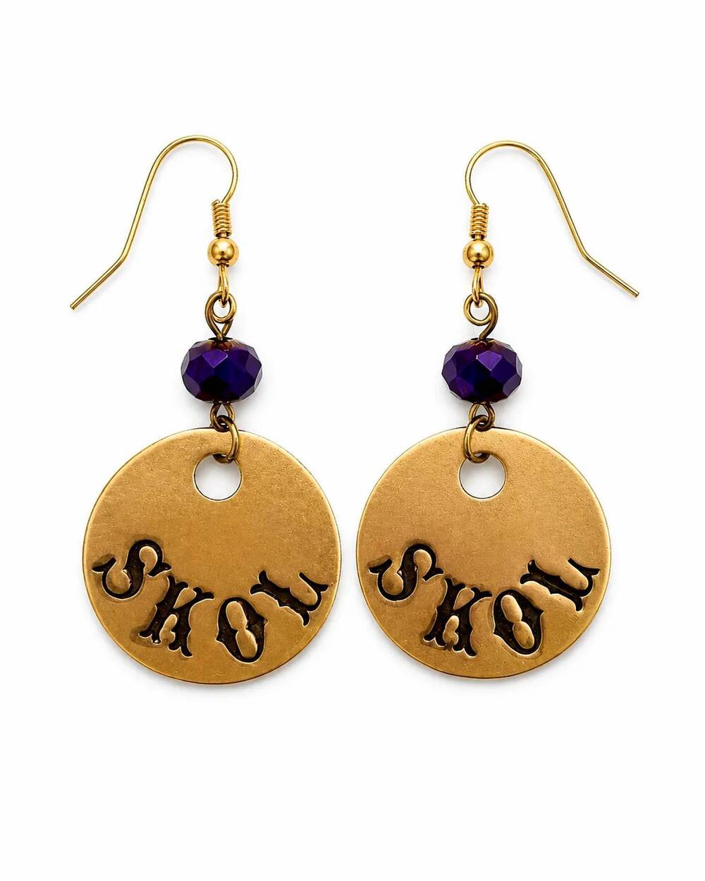 NEW BELLE VIA women's skol earrings in gold
